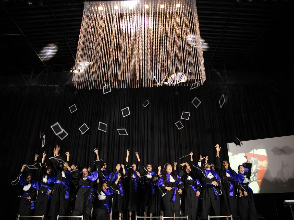Formatura com produção de palco e audiovisual completo